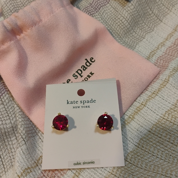 Kate Spade Pink Pouch with Red Earrings - Picture 3 of 3